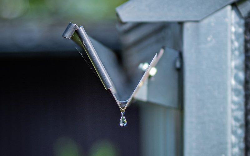 waterdrop, rain gutter, nature
