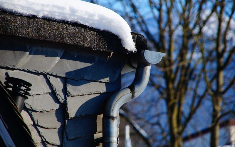 gutter, downpipe, snow